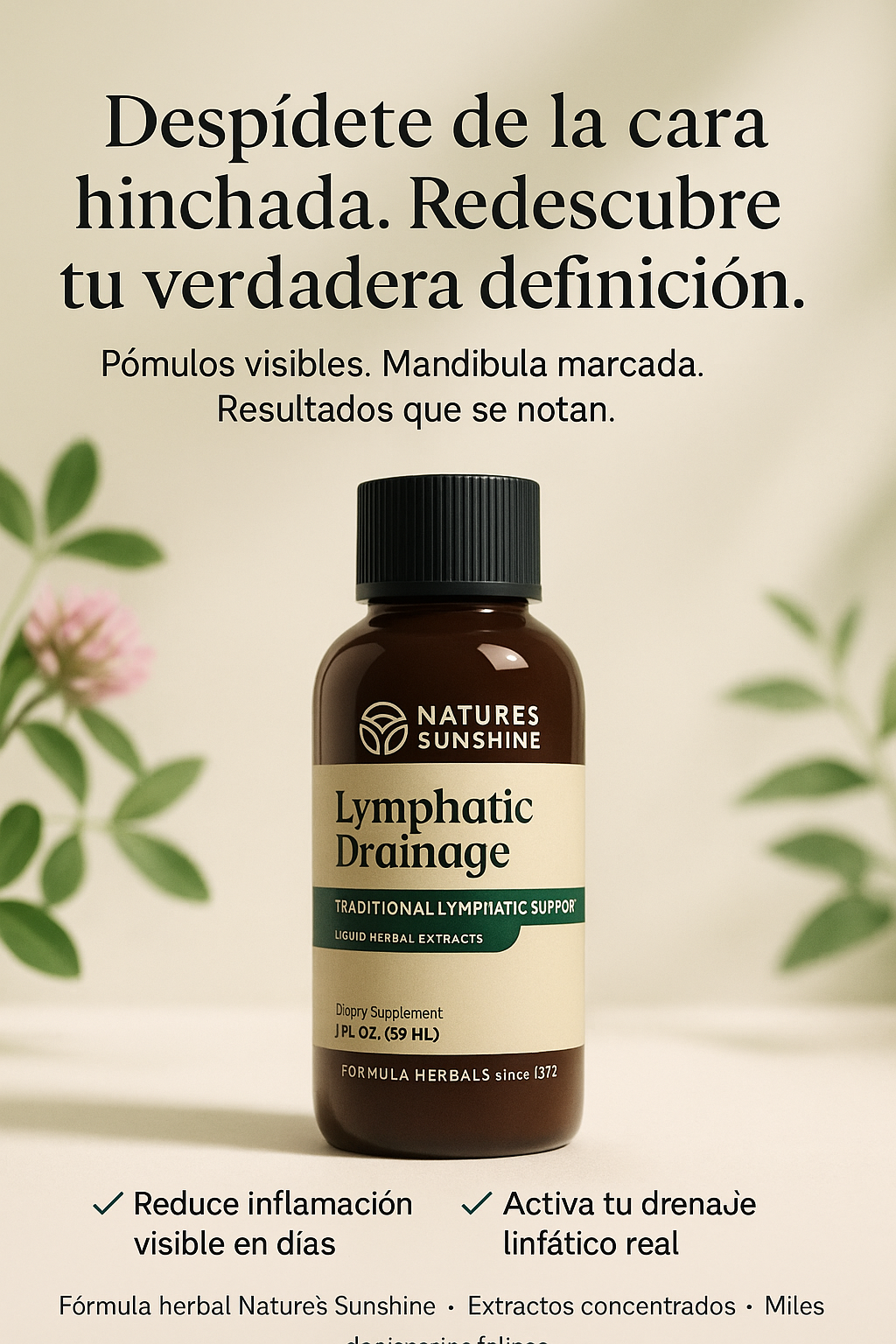 Nature’s Sunshine Drenador Linfático – Reduce inflamación y marca tu rostro de forma natural